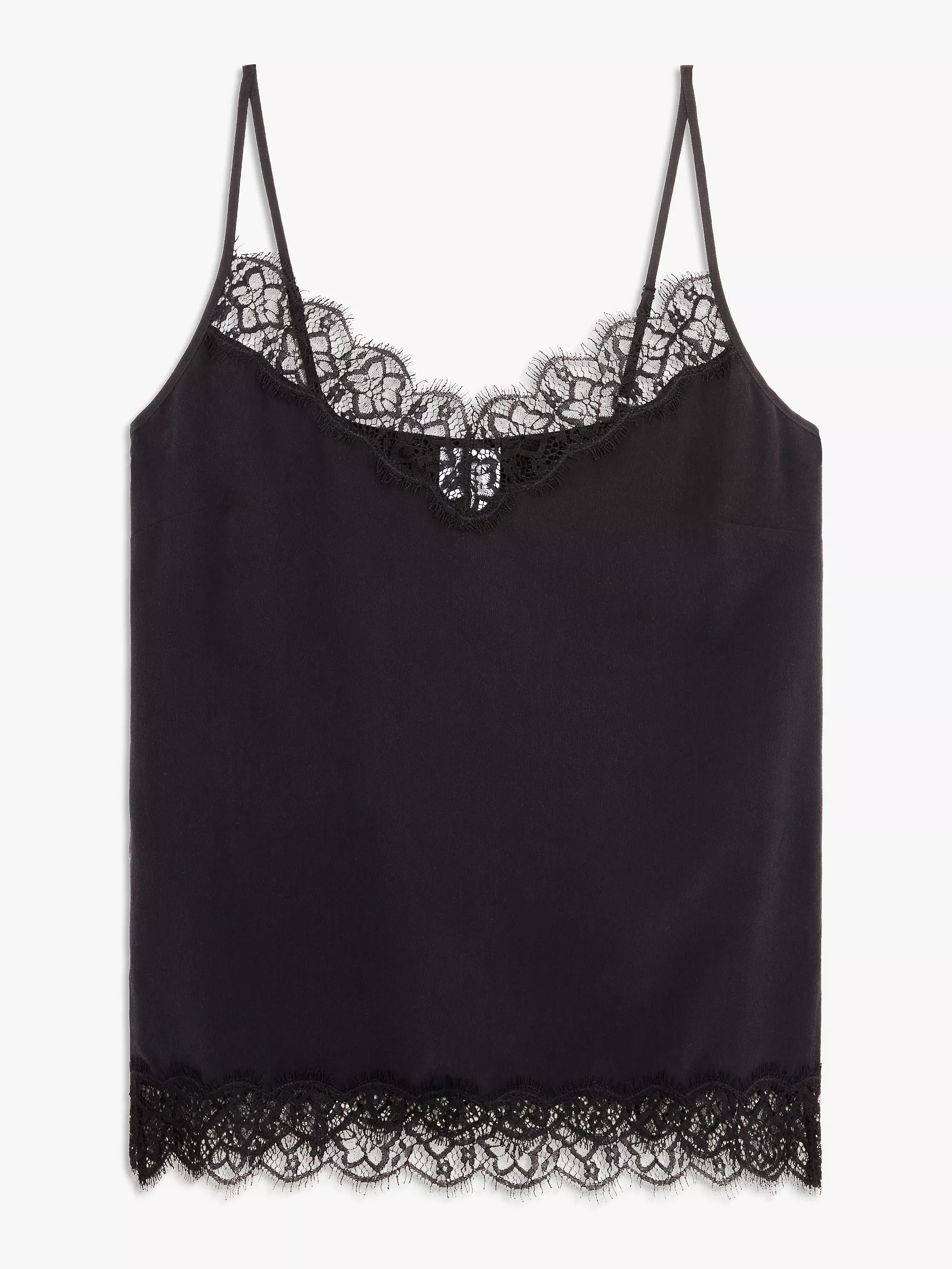 John Lewis Pure Silk Lace Trim Cami Top | John Lewis (UK)