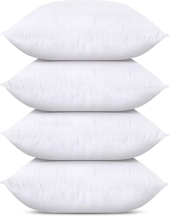 Utopia Bedding Throw Pillows (Set of 4, White), 20 x 20 Inches Pillows for Sofa, Bed and Couch De... | Amazon (US)