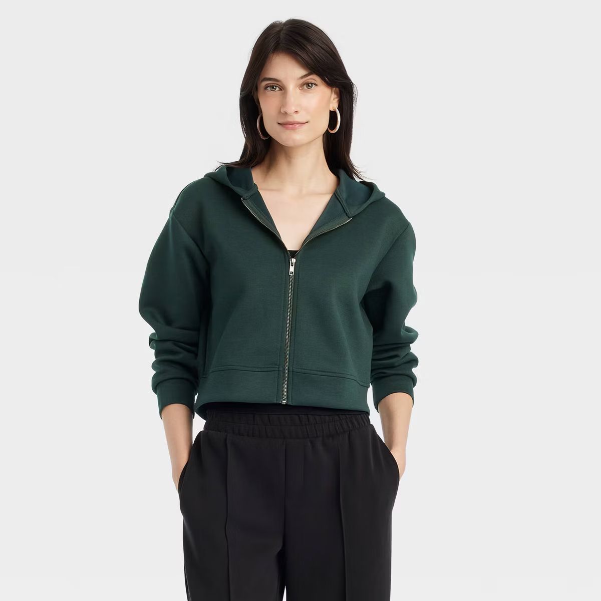 Women's Double Knit Zip Hoodie Sweatshirt - A New Day™ | Target