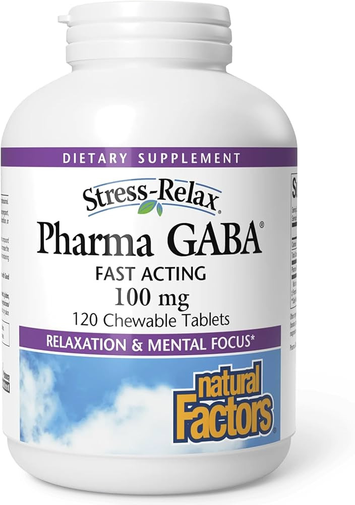 Amazon.com: Natural Factors Stress-Relax Chewable Pharma GABA 100 mg, Non-Drowsy Stress Support f... | Amazon (US)