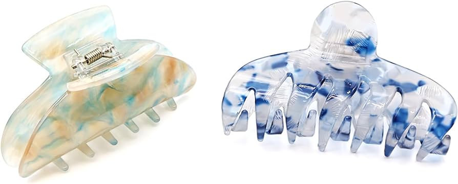 D Hair Claw Clips Shell Hair Clips for Women Acrylic Large Claw Clips French Style Acetate Hair B... | Amazon (US)