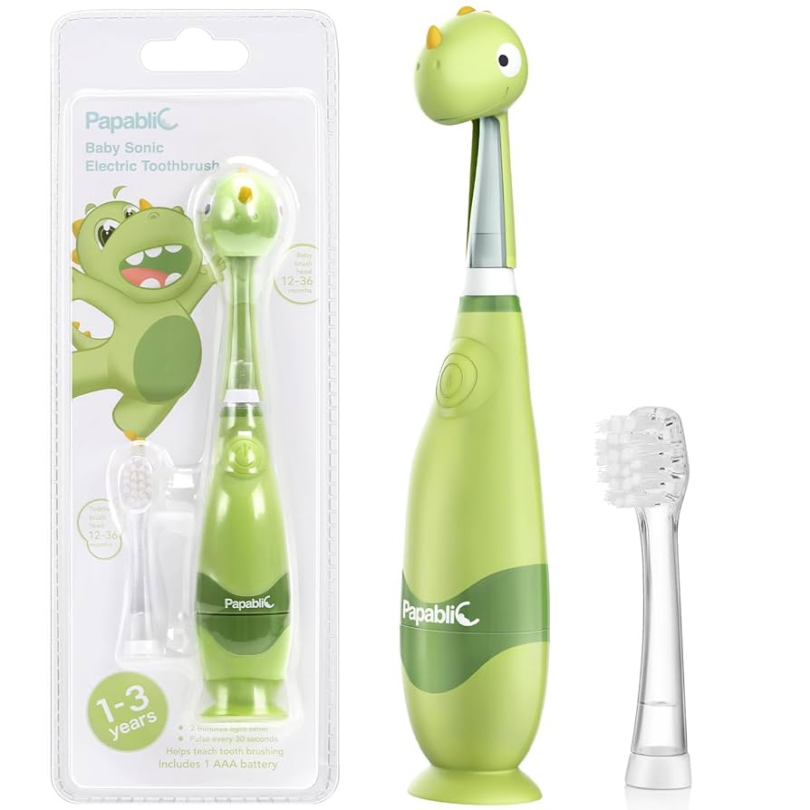 Papablic Toddler Sonic Electric Toothbrush Kids for Ages 1-3 Years, Baby Electric Toothbrush with... | Amazon (US)