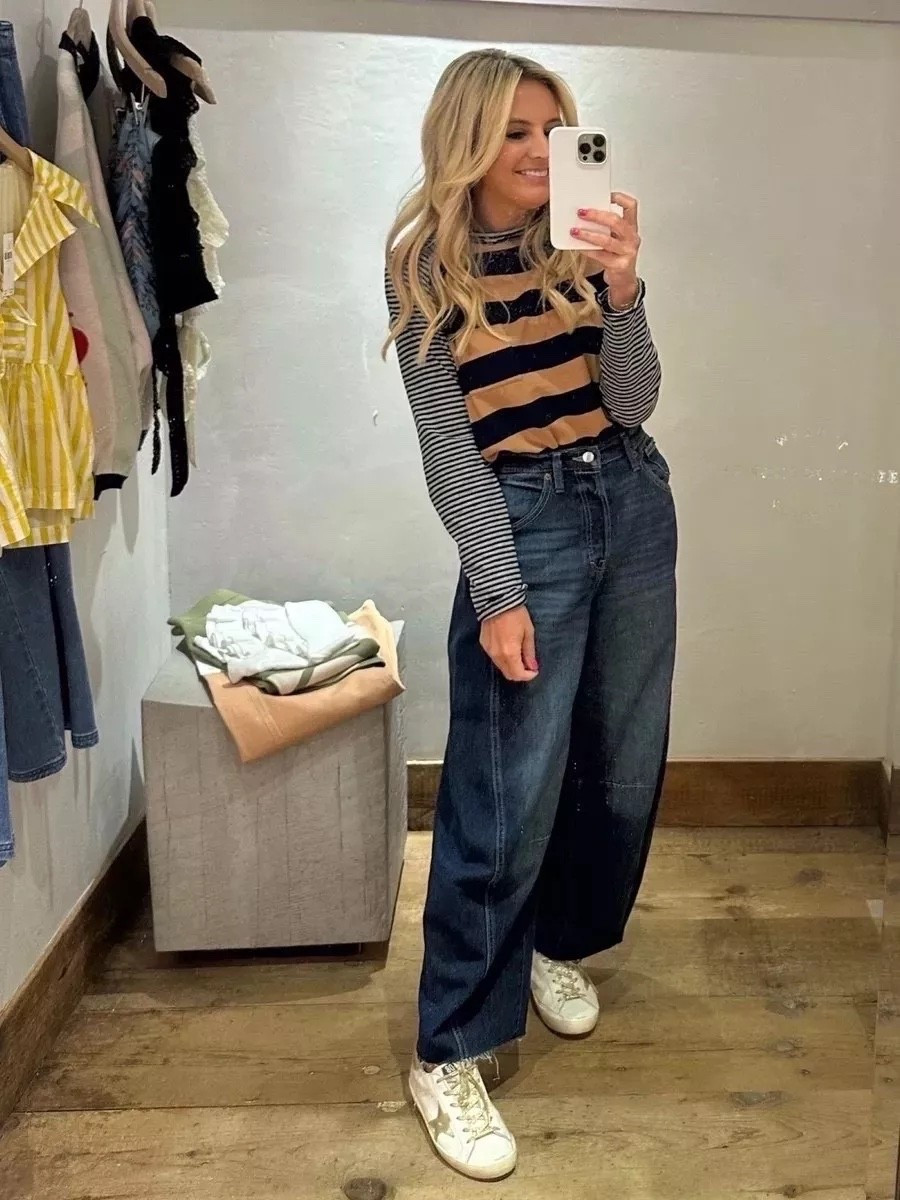 Loving this top and these free people lookalike jeans. 

#LTKSeasonal #LTKFindsUnder50 #LTKFindsUnder100