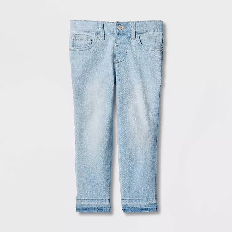 Toddler Girls' Mid-Rise Release Hem Skinny Jeans - Cat & Jack™ Blue | Target