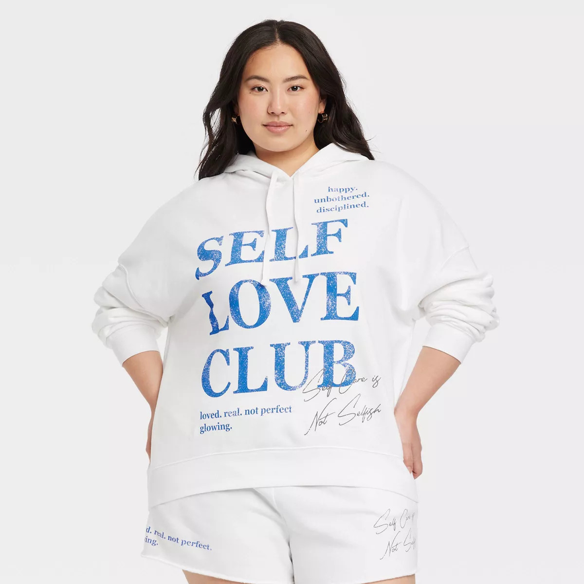 Women's Self Love Club Graphic Hoodie - White | Target