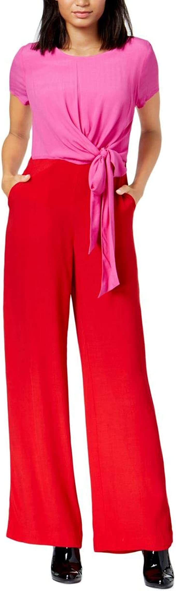 Maison Jules Womens Colorblocked Tie-Front Jumpsuit | Amazon (US)