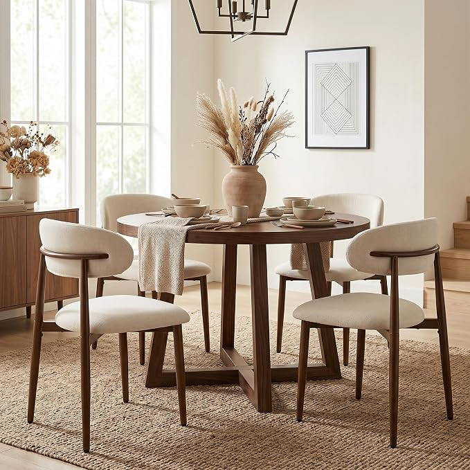 UVV Dining Chairs Set of 4, Metal Kitchen Chairs with Modern Fabric Upholstered for Dining Room, ... | Amazon (US)