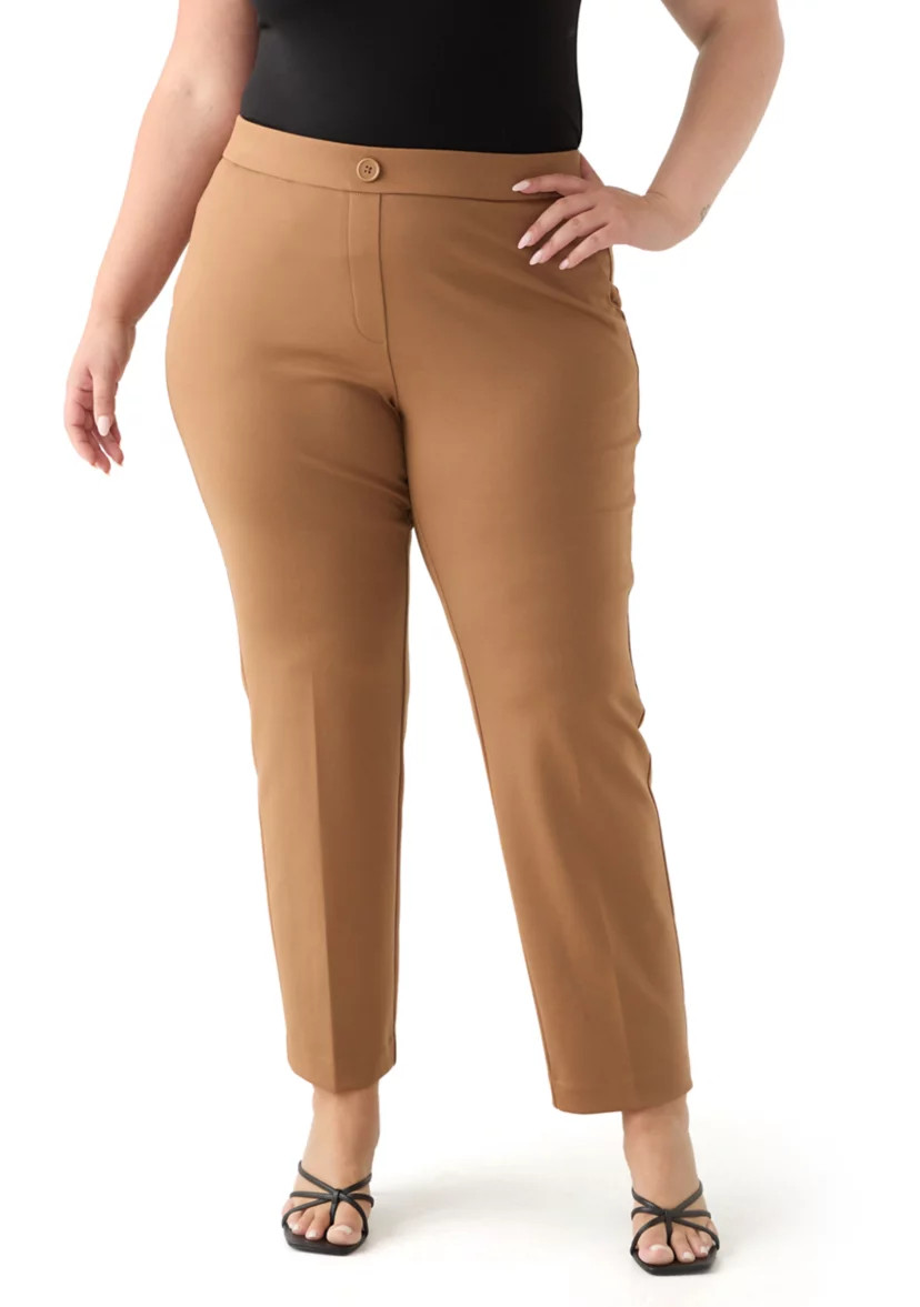 Plus Size Pull On Straight Leg Ponte Pants | Belk