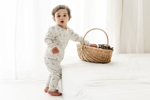 Organic Cotton Two-Piece Long Sleeve PJ Set - Winter Skate | Nest Designs