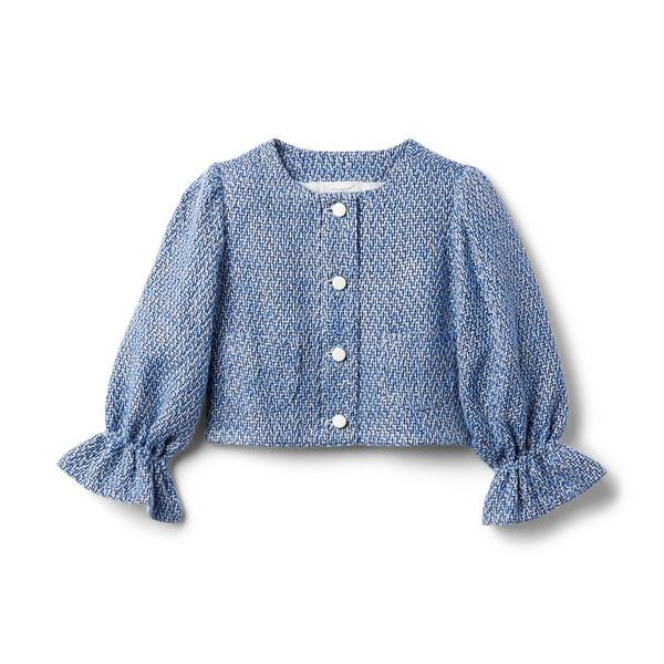 Boucle Cropped Ruffle Sleeve Jacket | Janie and Jack