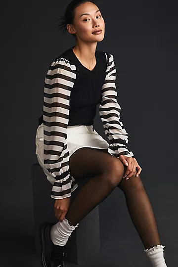 Maeve Contrast-Sleeve Sweater | Anthropologie (US)