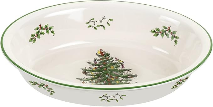 Spode Christmas Tree Oval Rim Dish (12.5" x 8.75") Festive Deep Baking Pan for Serving Vegetables... | Amazon (US)