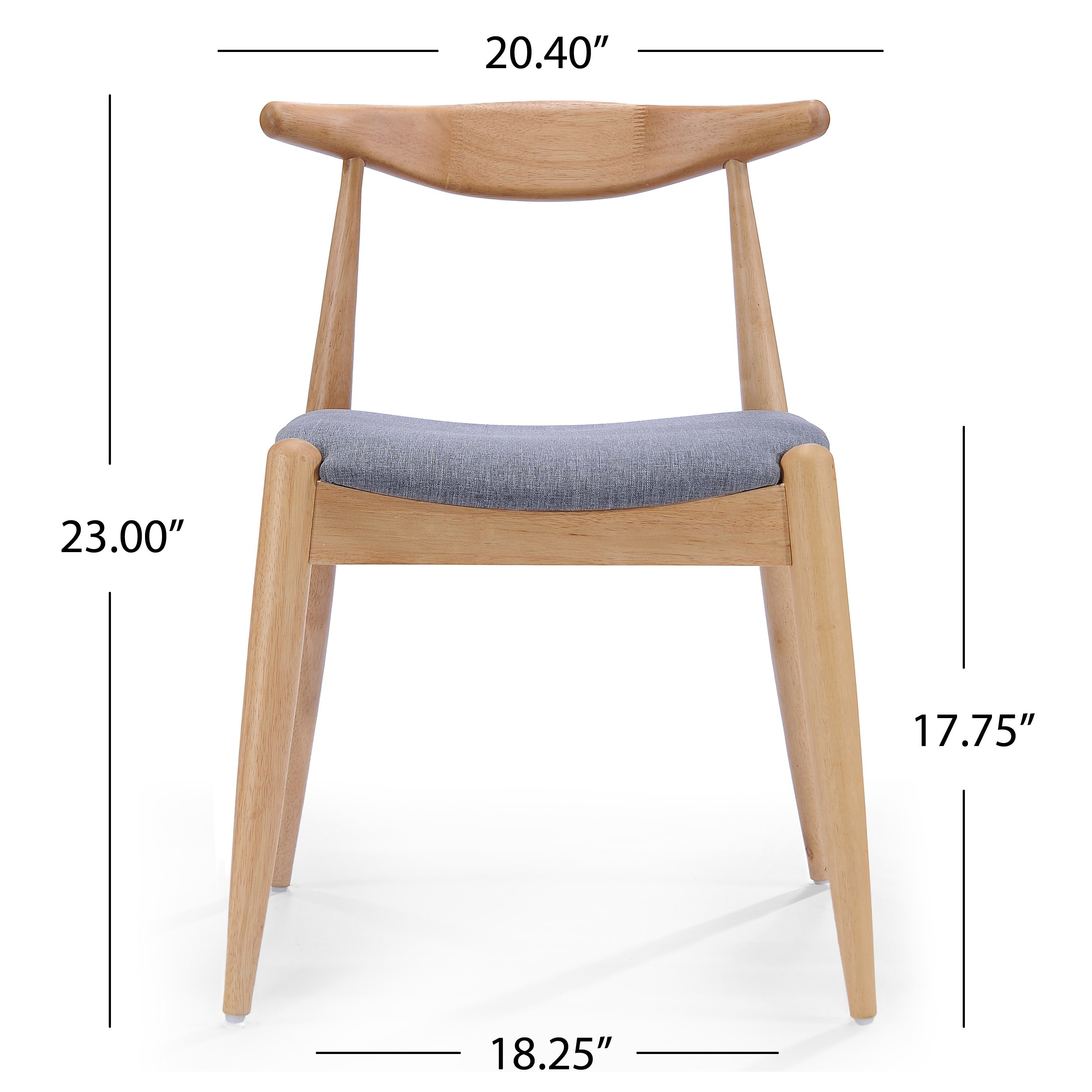 Christopher Knight Home Francie Fabric with Oak Finish Dining Chairs, 2-Pcs Set, Grey / Oak | Amazon (US)