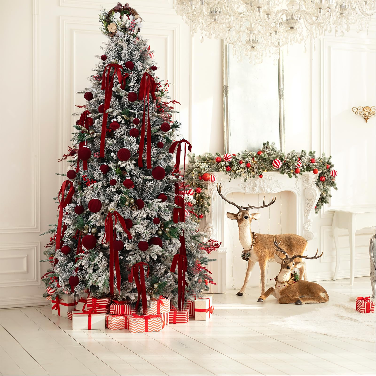 Wironlst 12Pcs Velvet Christmas Bows Large Vintage Velvet Bows for Christmas Tree, Garland Stairc... | Amazon (US)