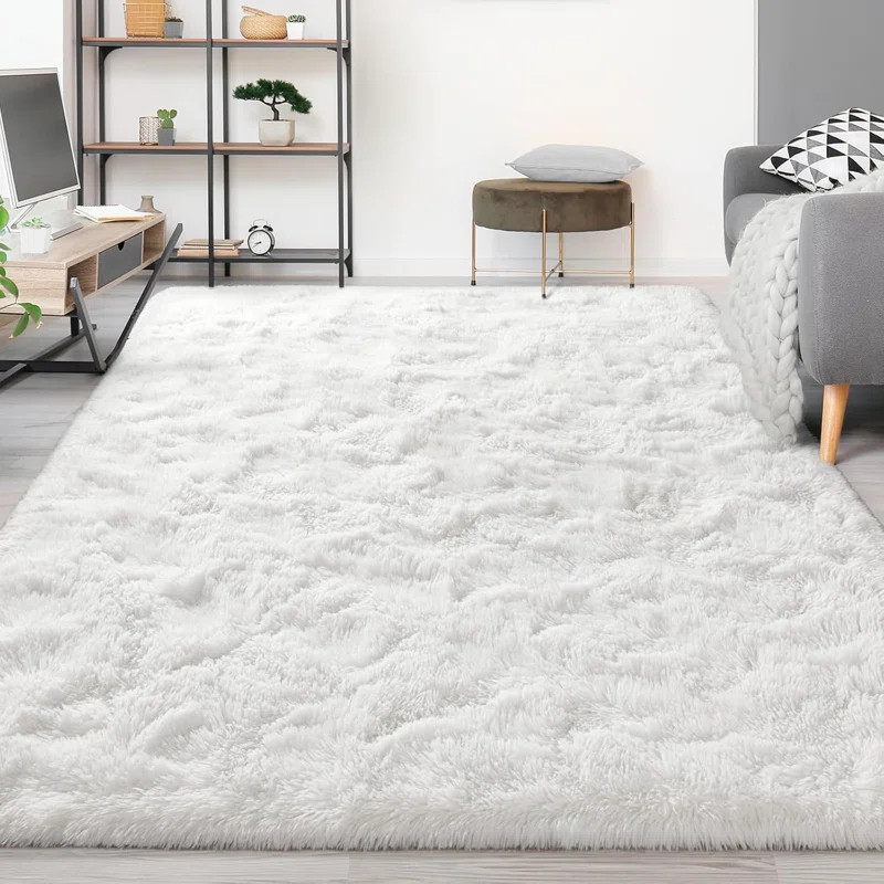 Mercer41 Shahen Rectangle Shag Area Rug in White & Reviews | Wayfair | Wayfair North America
