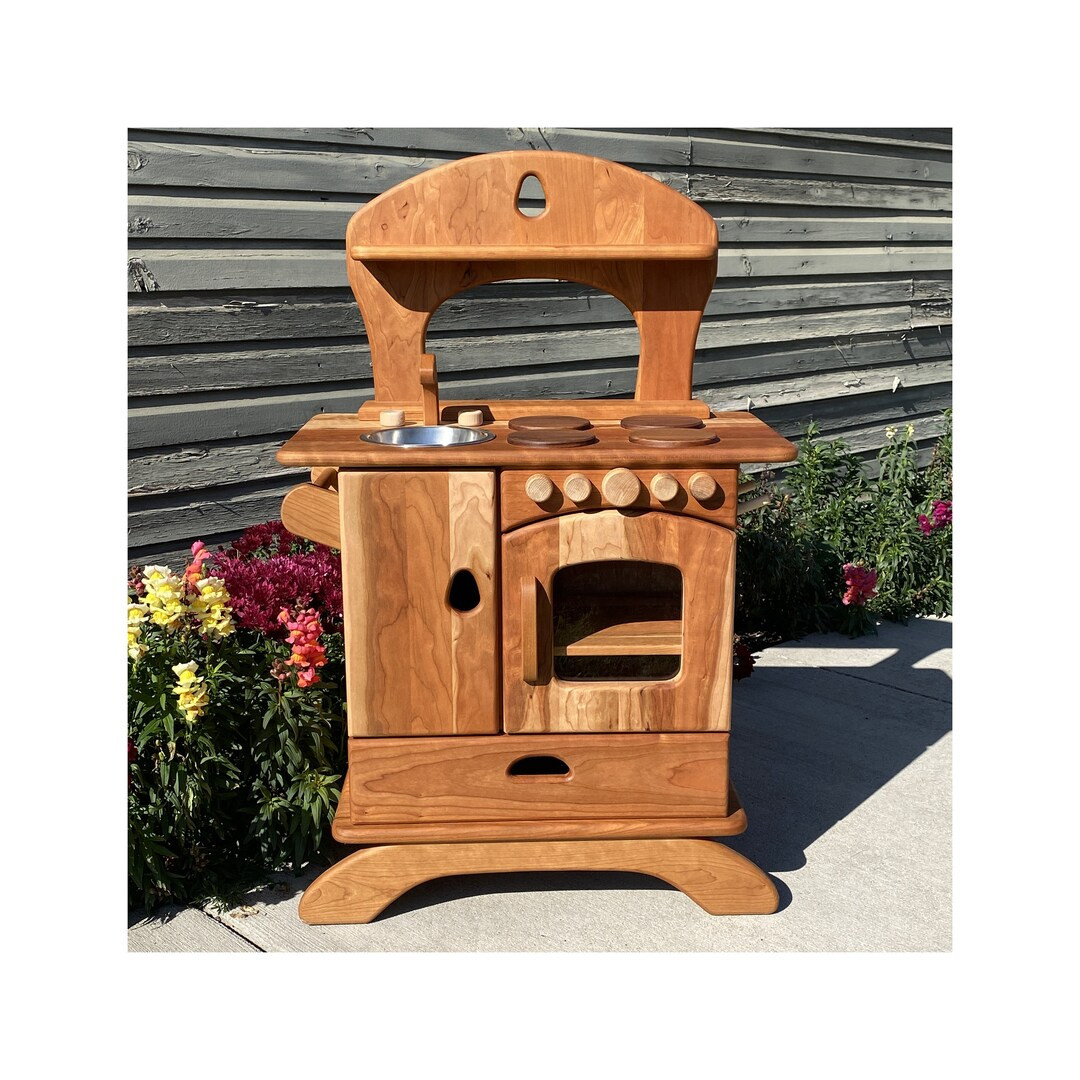 Cottage Kitchen Cherry Wood Adorable Play Kitchen - Etsy | Etsy (US)