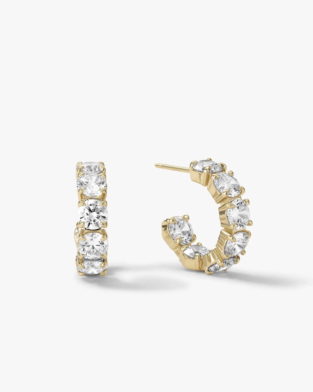 "Oh SHE Fancy" Hoops .75" - Gold|White Diamondettes | Melinda Maria