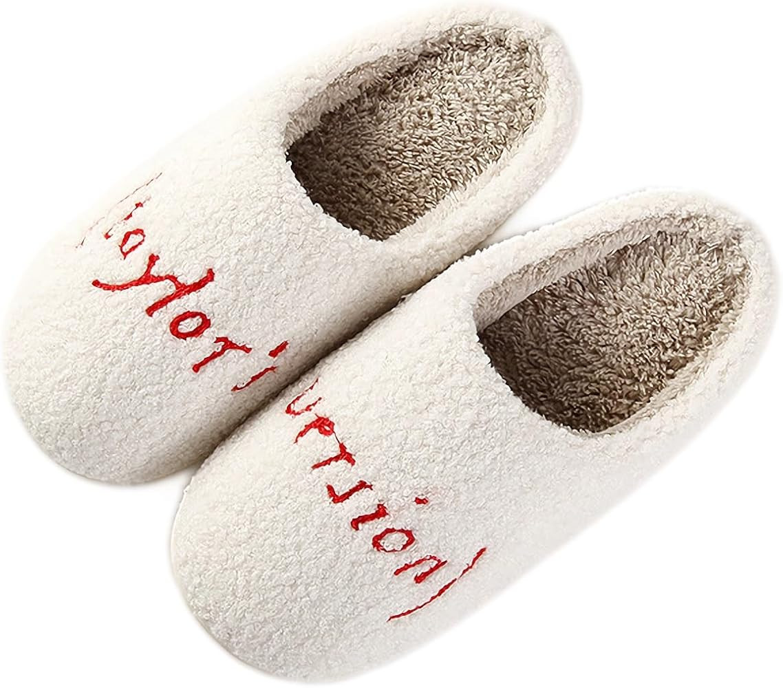 Qubuwalk Meet Me at Midnight Slippers Lavender Haze 1989 Taylor Slippers for Swiftie Warm Fuzzy S... | Amazon (US)