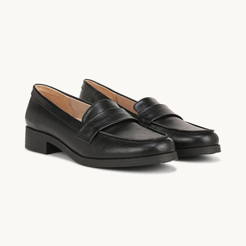 LifeStride Sonoma 2 Loafer Shoes (Black Synthetic) Leather 9.0 M | LIfeStride