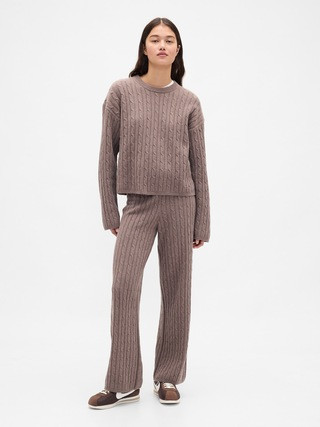 CashSoft Cable-Knit Sweater Pants | Gap (US)