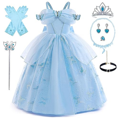 GRIVOS Princess Dress for Girls Blue Costume Cosplay Fancy Halloween Christmas Party 4-10Y | Amazon (US)
