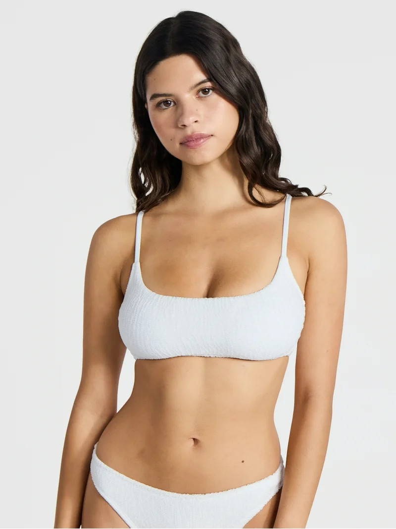 No Boundaries Crinkle Bralette Bikini Top, Women’s | Walmart (US)