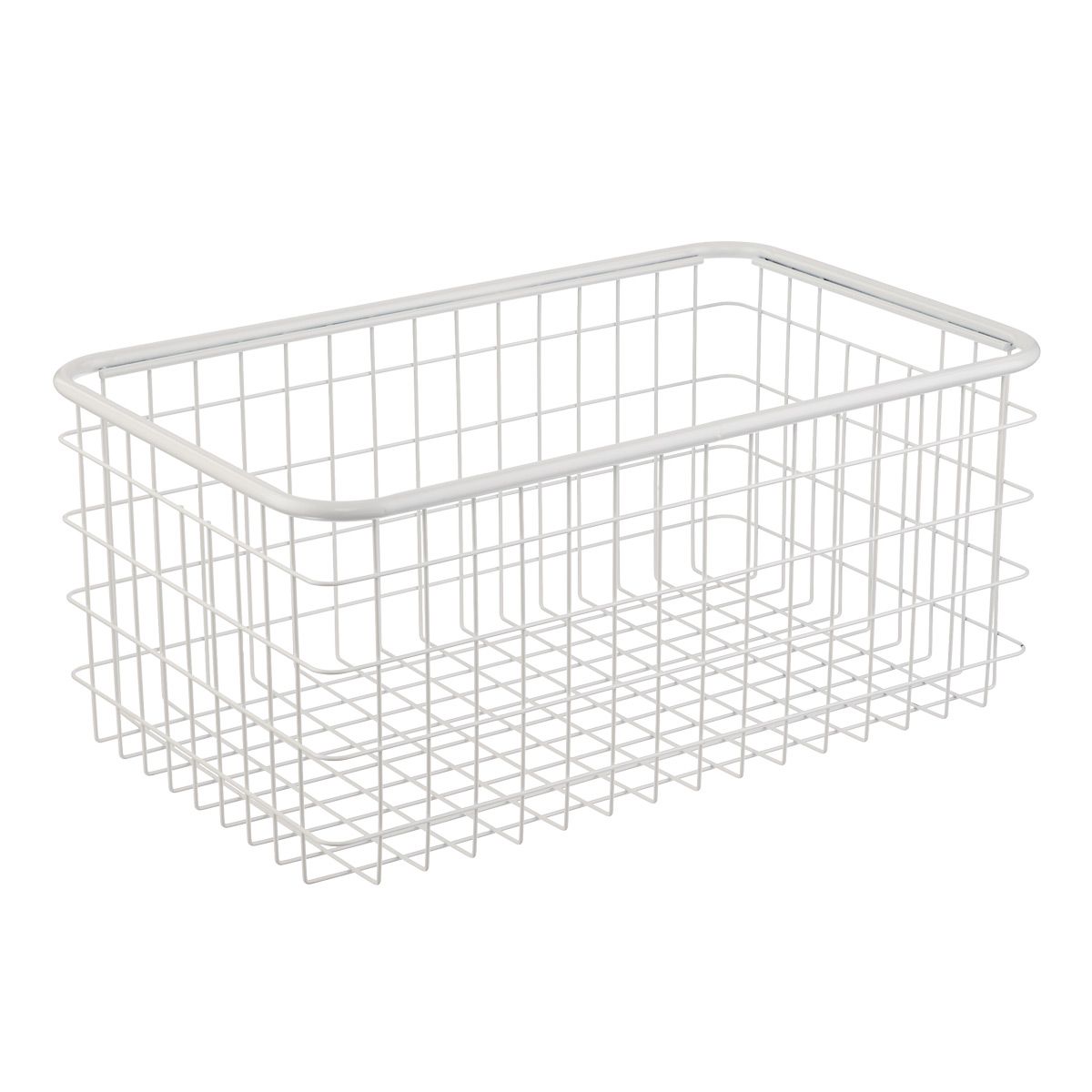 Deep Large Urban Stackable Wire Basket White | The Container Store