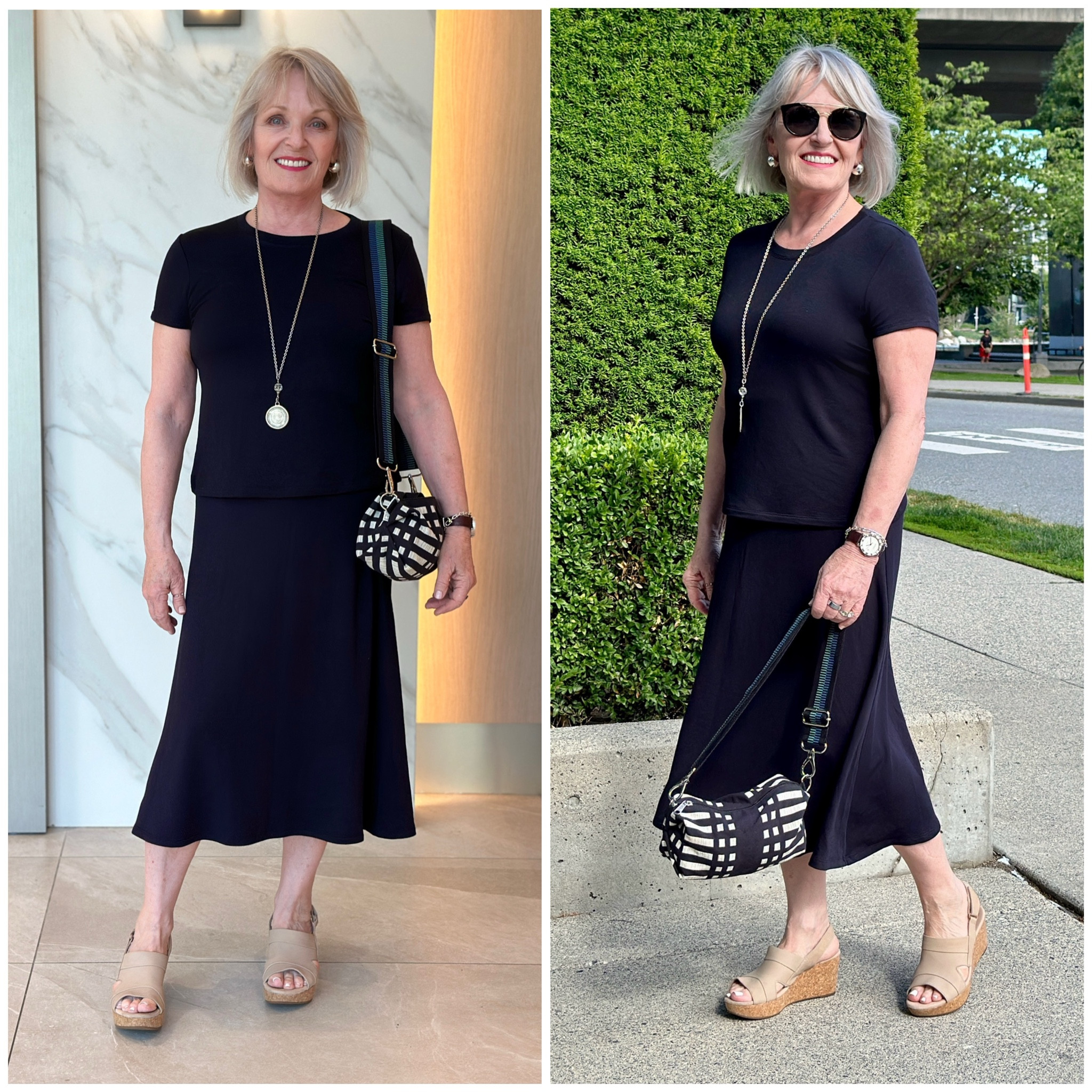 I love these timeless navy separates in a luxurious and sustainable fabric that's unbelievably soft and silky. 
This perfect tee and A-line skirt from Bleusalt can be dressed up or down in multiple ways. They’re made in the USA and available in sizes 00-3X.

These elevated, luxurious basics are made from TENCEL™ Modal with 5% Spandex that's seasonless, breathable, and also perfect for travel.
Wearing a 2 in the tee and a 1 in the skirt. 
#ad #Bleusalt @Bleusalt 

#LTKMidsize #LTKOver40 #LTKStyleTip