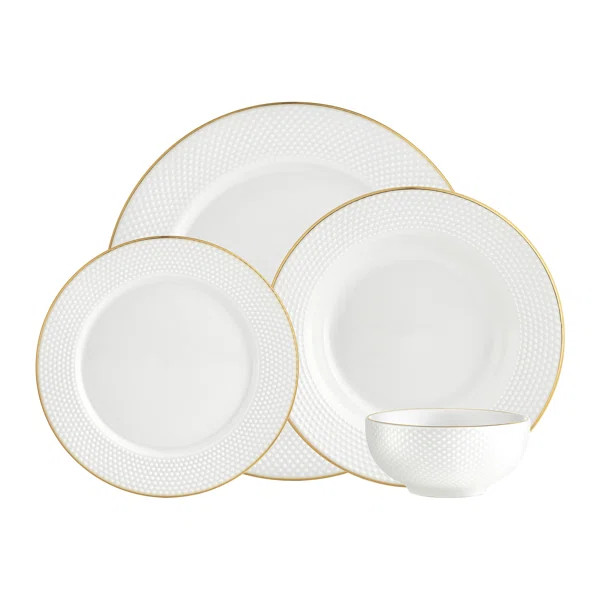 Pique 16 Piece Dinnerware Set, Service for 4 | Wayfair North America
