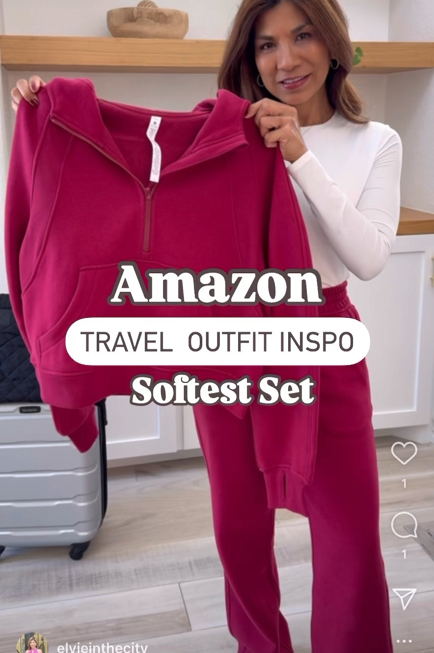 Sold separately.
The softest, comfiest sweatpants hoodie set that feels and looks like Lulu without the price tag. Wearing XS in both: of in b/w sizes size down. 
White long sleeve tee in medium I sized up.
Adidas sneakers size down.
Luggage and bags all linked.
Airport outfit, Amazon finds, travel outfit, fall outfit, winter outfit, fashion over 50, midlife fashion, petite fashion, vacation outfit, would make for a great gift, holiday gifting.

#LTKOver40 #LTKTravel #LTKHoliday