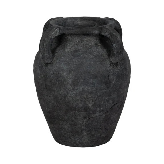 Black Pottery Terracotta Vase - Rustic Amphora with Handles - Handmade Decorative Accent for Home... | Walmart (US)