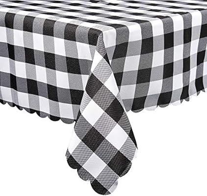 Black and White Buffalo Plaid Square Tablecloth, Checkered Gingham Buffalo Washable Polyester Tab... | Amazon (CA)