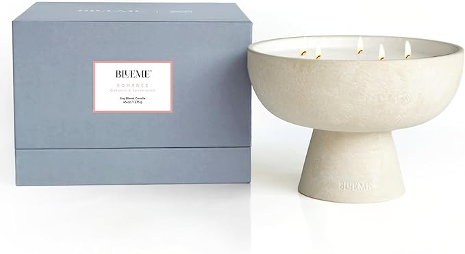 Blueme Romance Candle | Oakmoss & Sandalwood | 5 Wick - Refillable Wellness Candle with Essential... | Amazon (US)