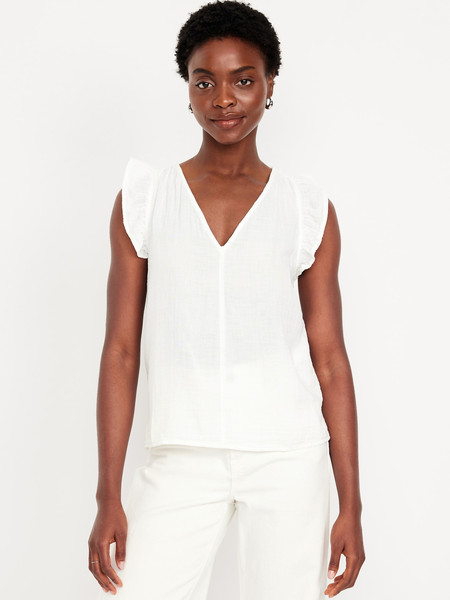 Sleeveless Crinkle Gauze Top | Old Navy (US)