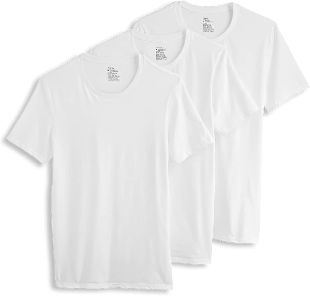 Jockey Men's Undershirt Cotton Stretch Crew Neck Undershirt - 3 Pack | Amazon (US)