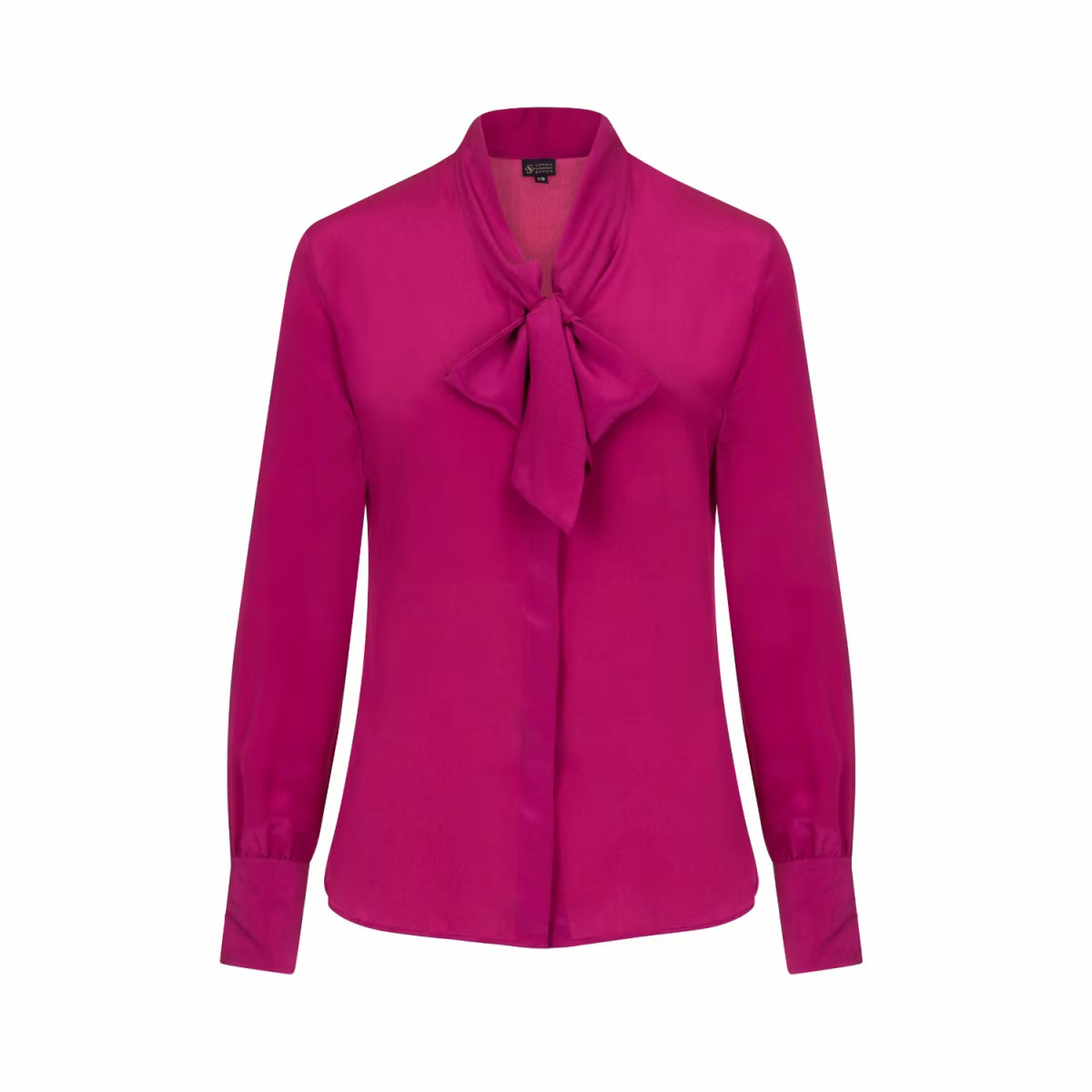 Berry Pink Silk Bow Blouse | Wolf & Badger