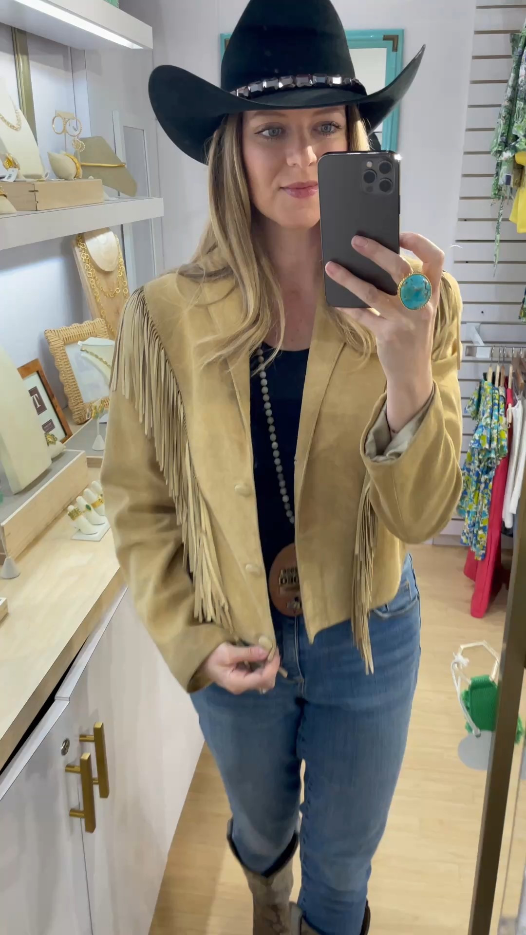 Vintage jacket by Major Western! 
LuluLemon black workout top is the perfect base for any look. Paired with old denim skinny jeans and vintage snakeskin boots!

#LTKStyleTip #LTKSeasonal