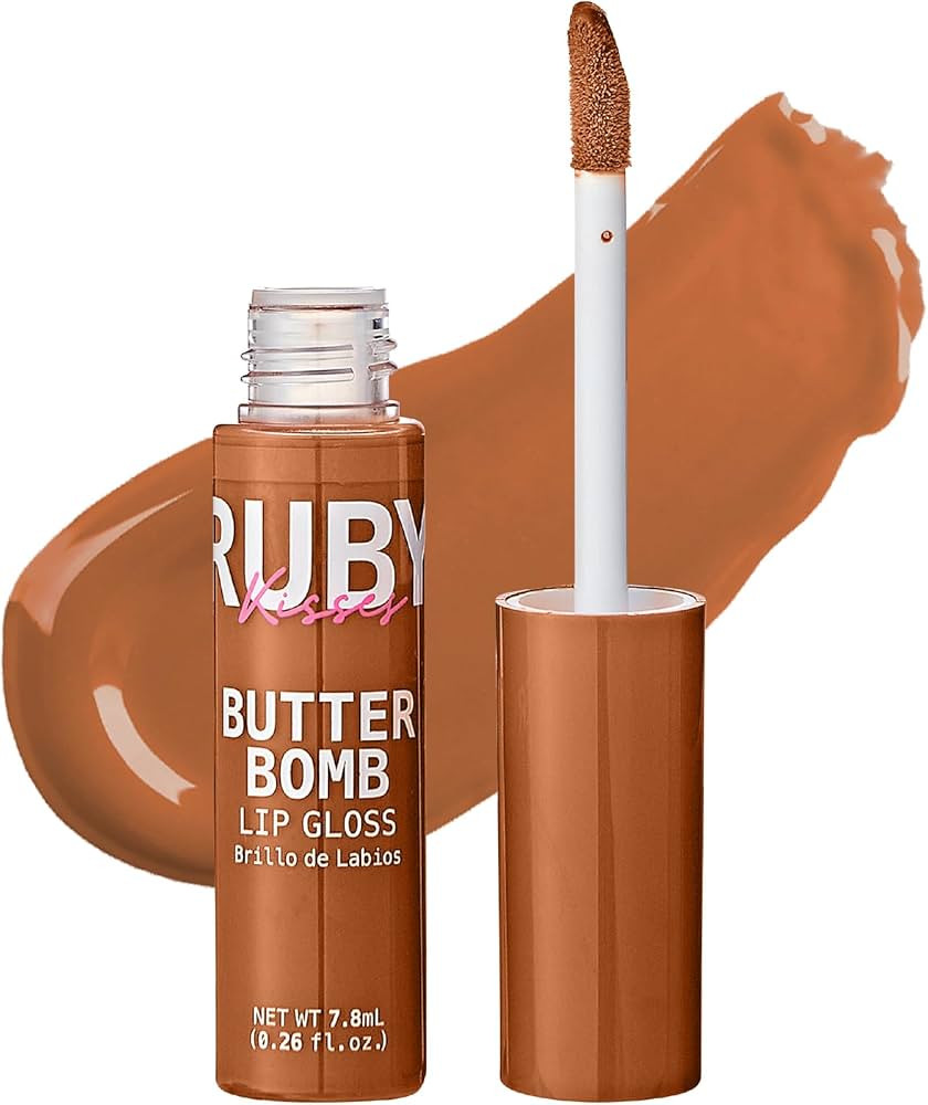 Ruby Kisses Lip Gloss Butter Bomb Gloss Non-Sticky Lip Gloss Vitamin E Natural Nude Lip Makeup - ... | Amazon (US)
