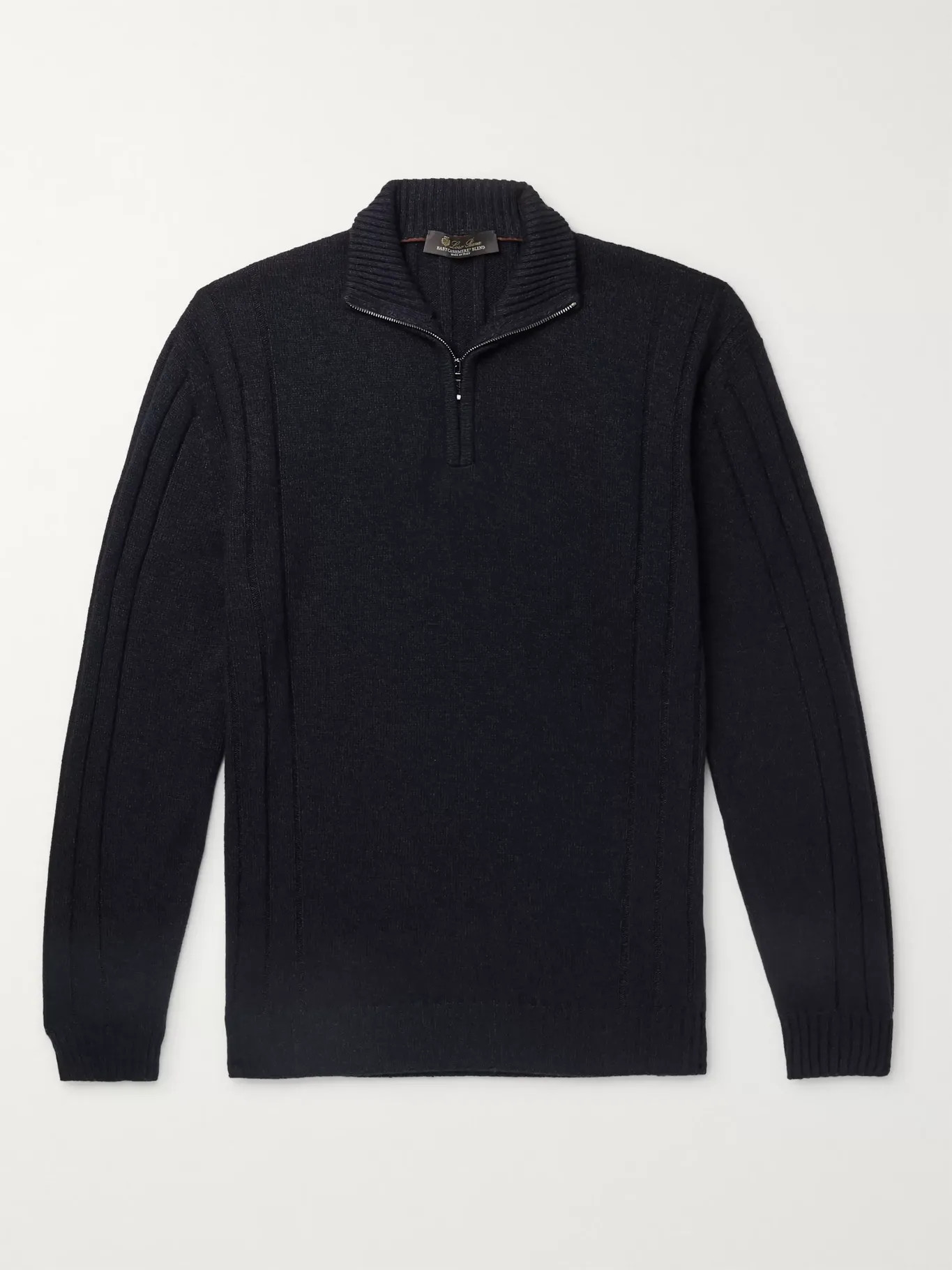 Navy Baby Cashmere and Silk-Blend Half-Zip Sweater | Loro Piana | MR PORTER | Mr Porter (UK)