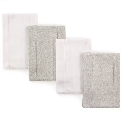 Touched by Nature Baby Organic Cotton Burp Cloths 4pk, White Gray, One Size | Target