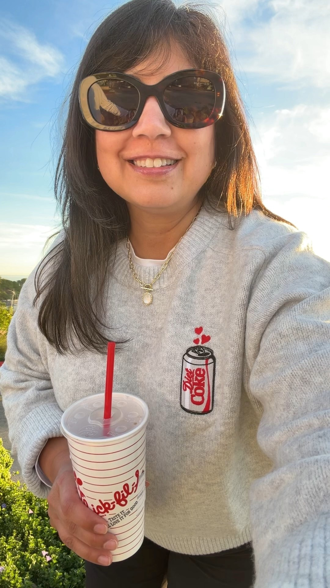 Prada sunglasses on sale 45% off! Great gift idea for Valentines Day! 

Abercrombie Diet Coke sweater size large. Lululemon long sleeve white tee size 12. Athleta Brooklyn ankle pants size 12 Petite. Hoka sneakers. Kendra Scott necklace. Prada sunglasses.

#LTKOver40 #LTKValentine #LTKSaleAlert