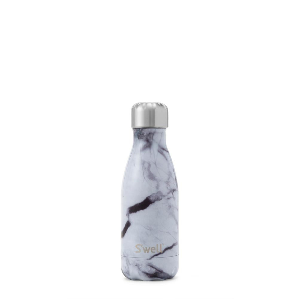 S'well 9 oz. White Marble Stainless Steel Bottle Triple-Layered Vacuum-Insulated Water Bottle | The Home Depot