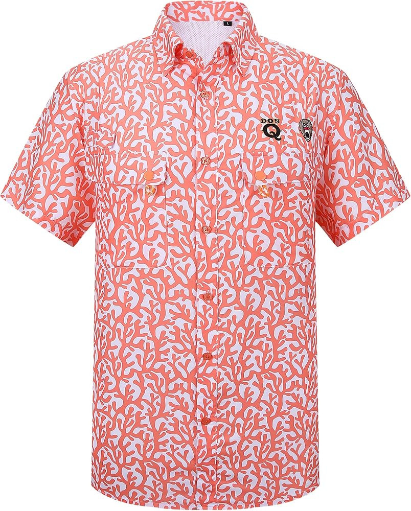 WARHORSEE Printed Fishing Shirts for Men UPF 50+ Breathable Stretch Mens Button Down Short Sleeve... | Amazon (US)