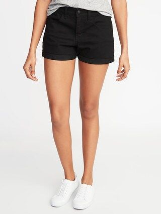 Mid-Rise Black Denim Shorts for Women - 3-inch inseam | Old Navy US