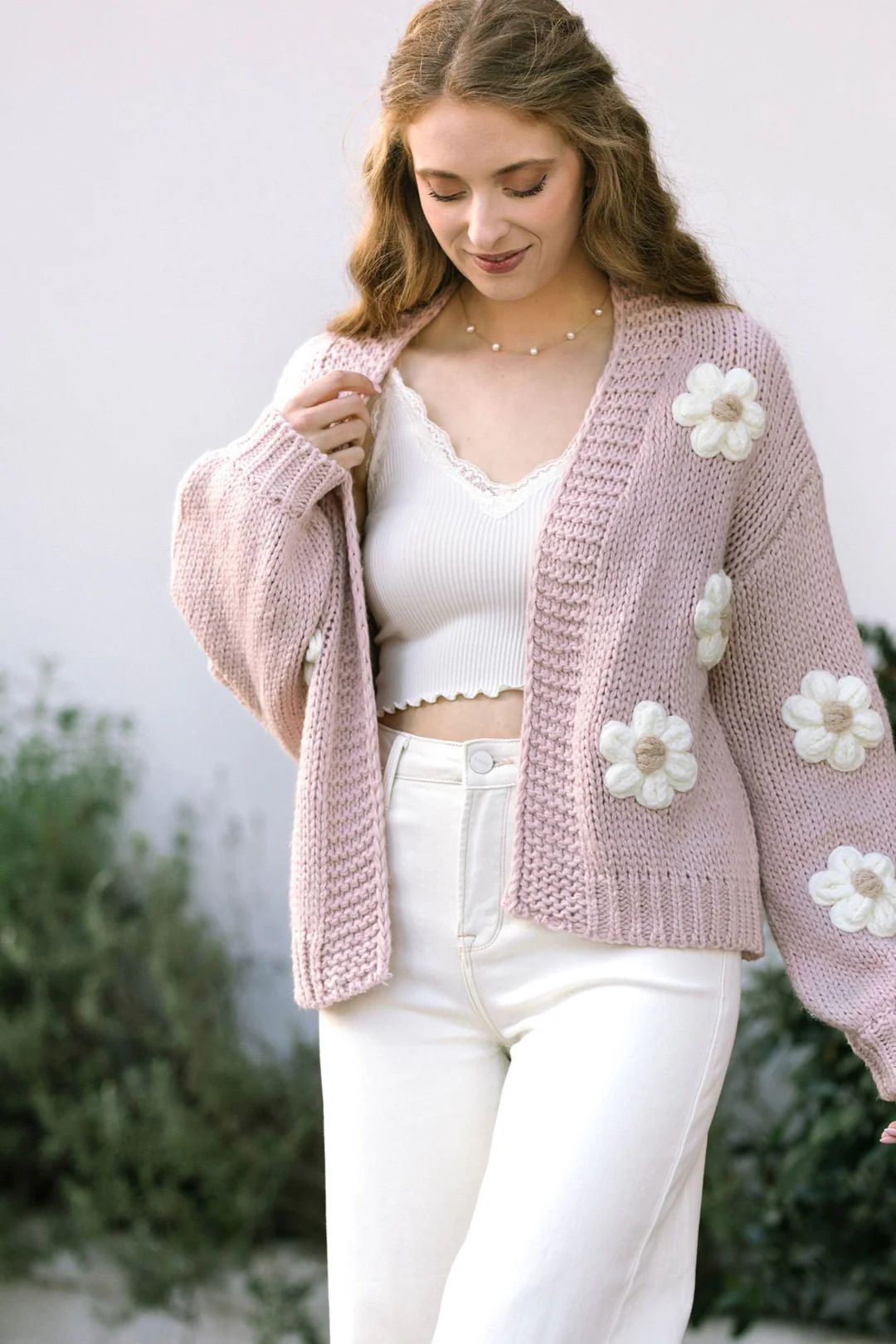 Angela Floral Knit Cardigan | Morning Lavender