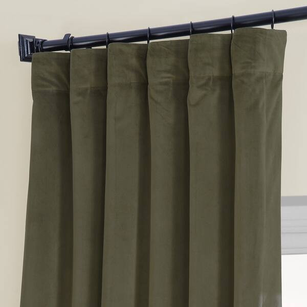 Exclusive Fabrics Signature Hunter Green Velvet Blackout Curtain Panel | Bed Bath & Beyond