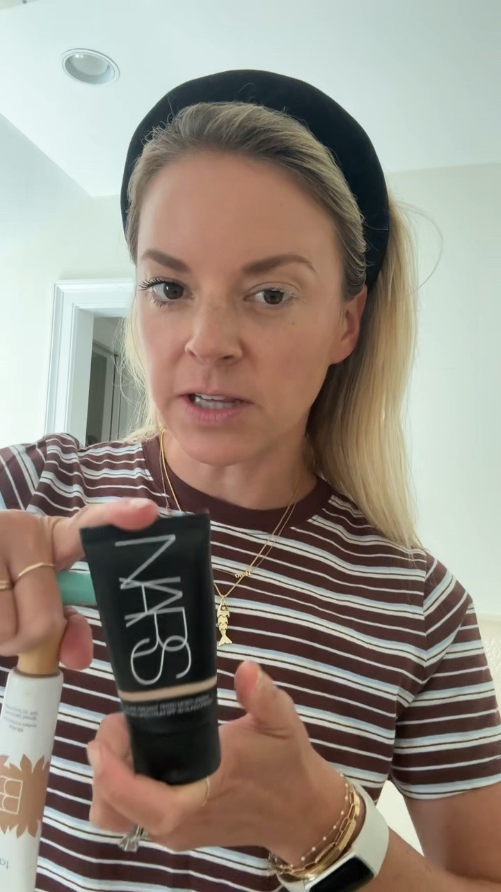 Random beauty chat 💬 the nars tinted moisturizer has been my go-to for years, but needed a darker shade for summer and really liked this one from Tarte. 
•shade Mykonos in Nars
•shade medium in Tarte + a little goes a long way 
•striped tee, size small/tts 
•name necklace is old ring concierge 

Fish necklace, makeup, tinted moisturizer

#LTKBeauty #LTKSaleAlert