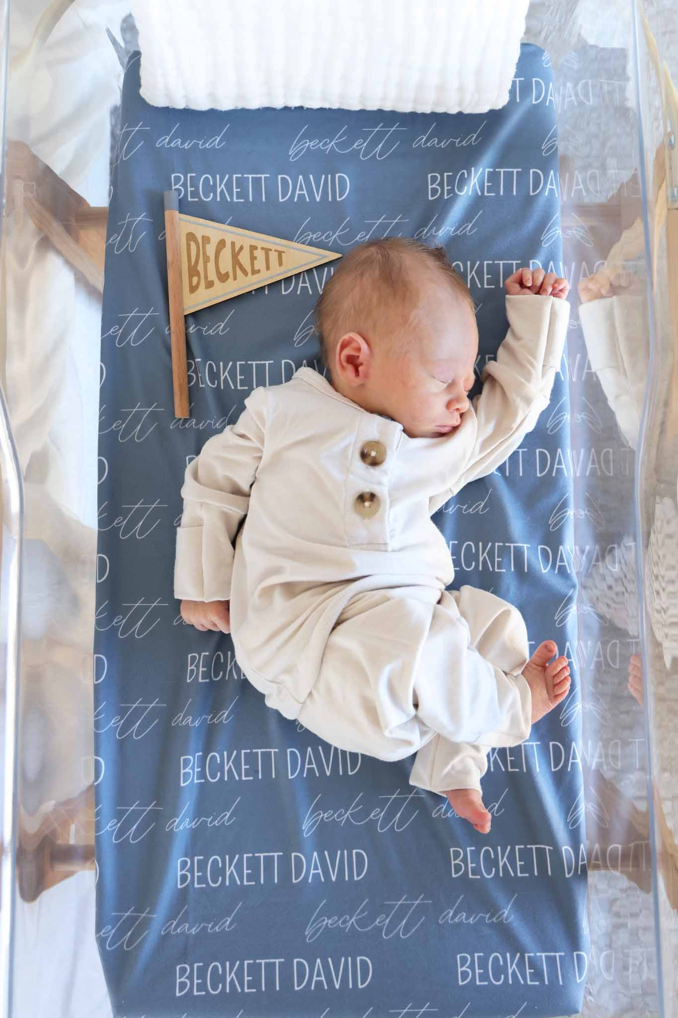 Personalized Wood Announcement | Flag | Caden Lane