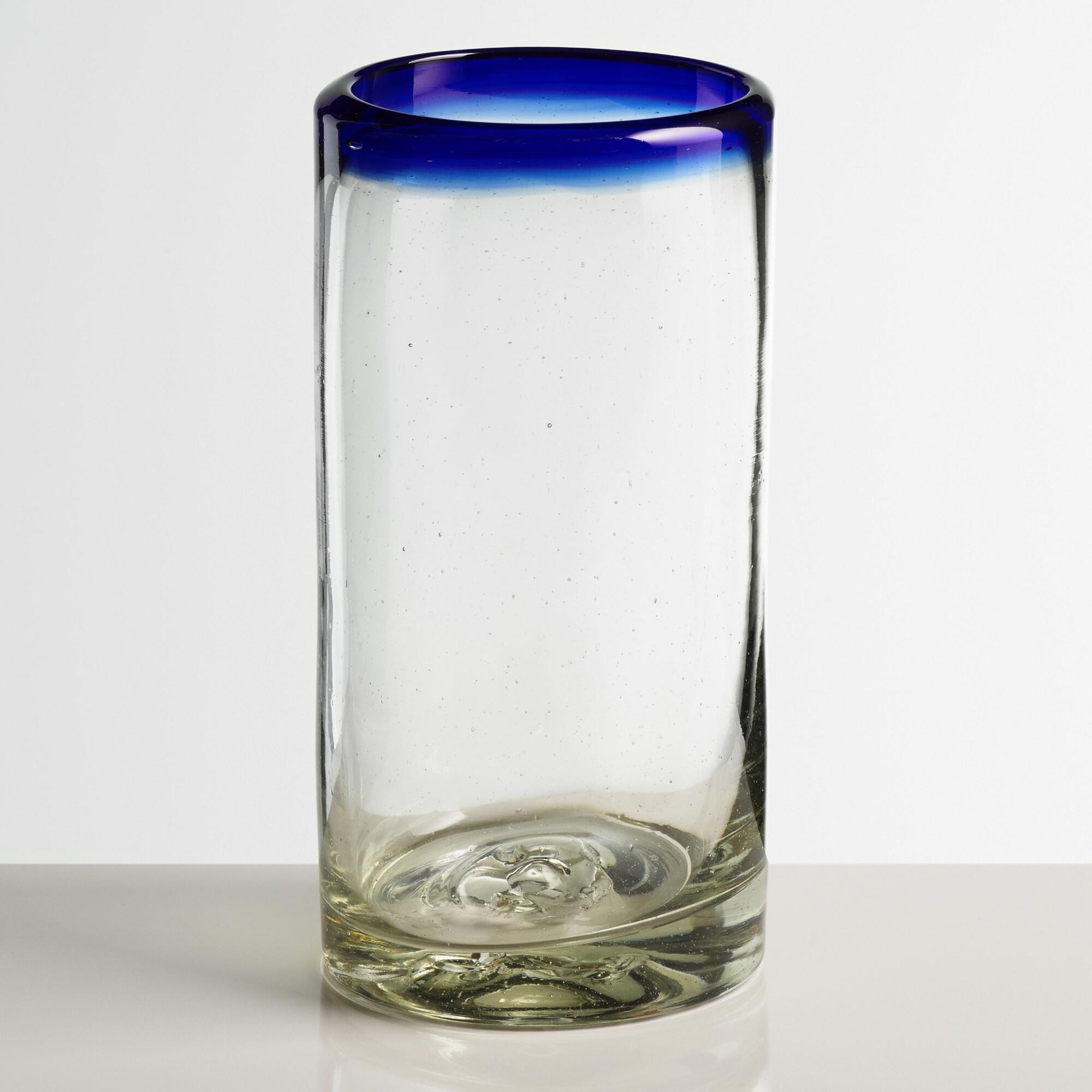 Blue Rocco Highball Glasses Set of 4 by World Market | World Market