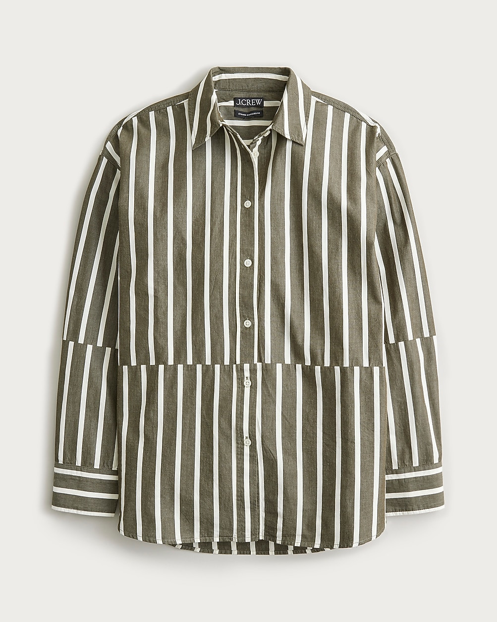 Étienne oversized shirt in offset-stripe cotton poplin | J. Crew US